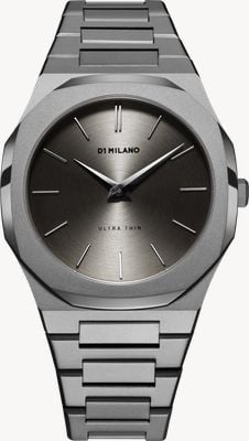 D1 Milano Ultra Thin Anthracite (40mm) Grey Brushed Dial / Gun-Metal PVD Stainless Steel Bracelet UTBJ22