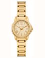 Michael Kors Prescott Gold Tone Stainless Steel Bracelet With Gold Dial MK7685