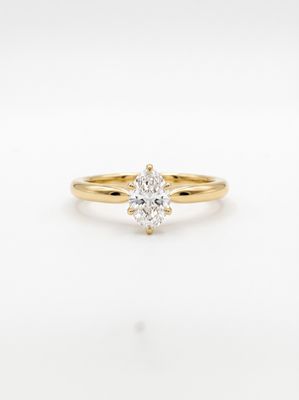 0.30ct Oval Natural Diamond 9ct Yellow Gold Solitaire Ring J71382