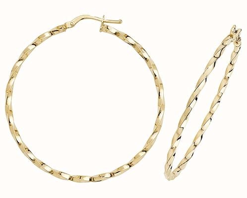 James Moore TH 9k Yellow Gold Hoop Earrings 40 mm ER1008-40