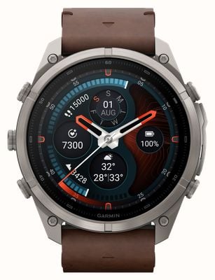 Garmin Fenix 9 Pro InReach 51mm Premium GPS Smartwatch - Titanium With Walnut Leather Watch 010-04337-41