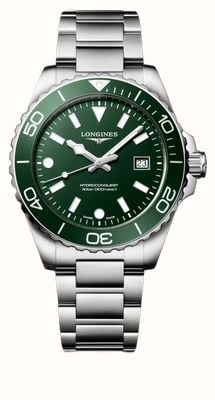 LONGINES HydroConquest Quartz (42mm) Green Sandblasted Dial / Stainless Steel Bracelet L37694066