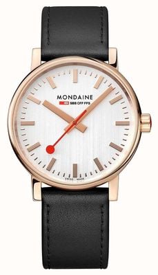 Mondaine Evo2 Quartz (40mm) White Dial / Black Leather Strap MSE.40112.LB