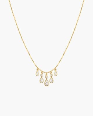 Ania Haie Gold Bezel-Set Teardrop Cascade Necklace N076-04G