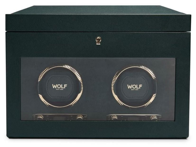 WOLF 792241 British Racing Double Watch Winder With Storage Jewellery