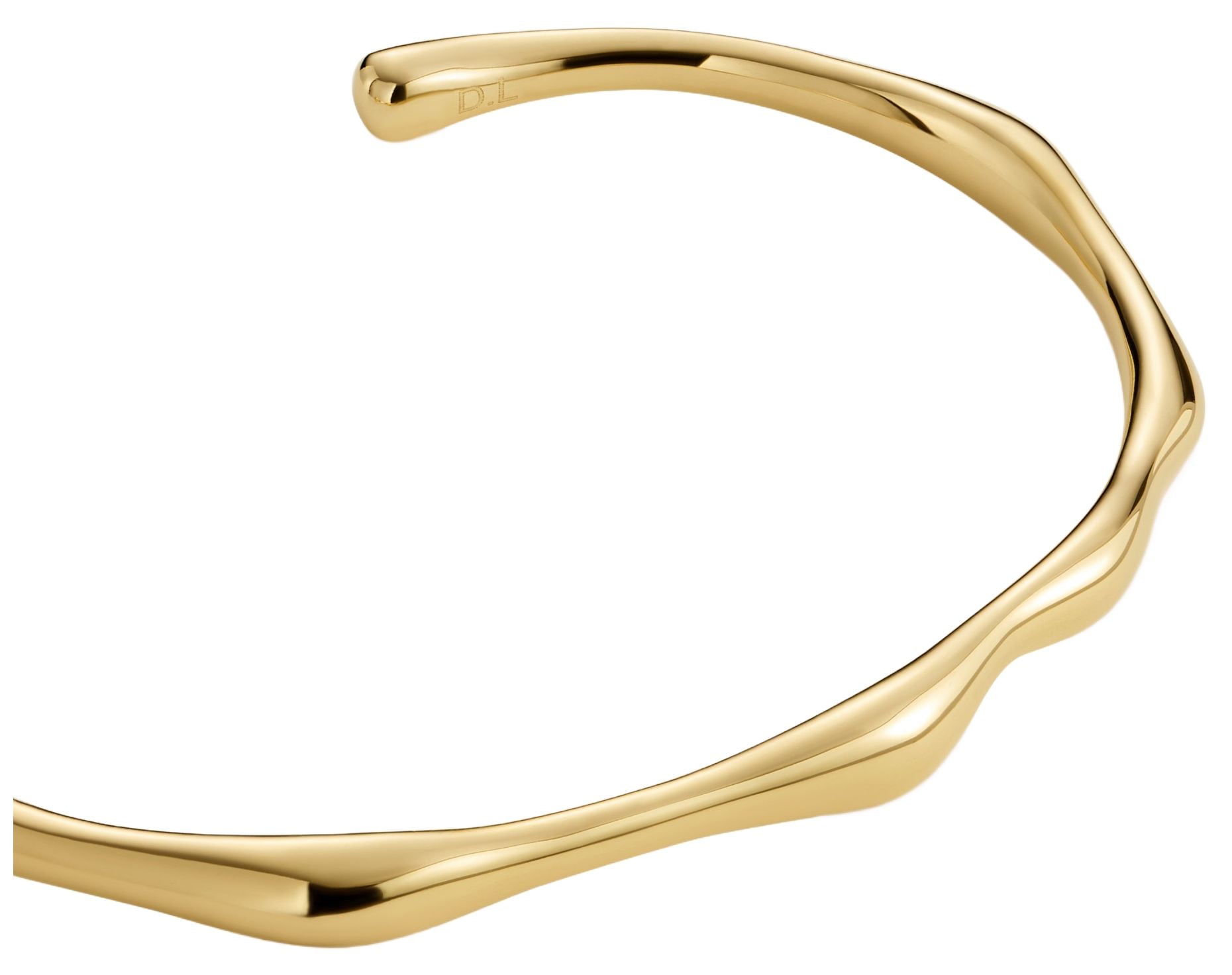 D.LOUISE SKB-12-01 Bamboo Gold Plated Bangle One Size Jewellery