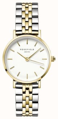 Rosefield Small Edit (26mm) White Dial / Two-Tone Stainless Steel Bracelet 26SGD-269