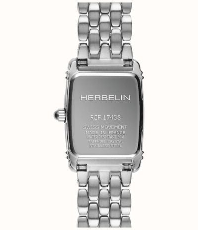 Herbelin Art Déco Quartz (17.8mm) Silver Guilloché Dial / Stainless Steel Double-Wrap Bracelet 17438BLA08 - alternate view 3
