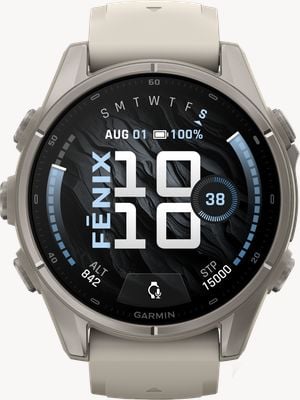 Garmin Fenix 9 43mm Premium GPS Smartwatch - Titanium With Fog Grey Silicone Watch 010-04761-01