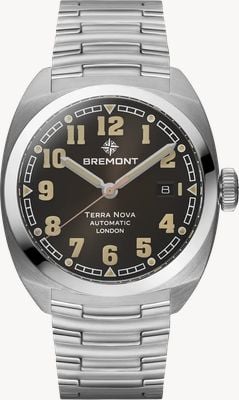Bremont Terra Nova Date Automatic (40.5mm) Gradient Anthracite Metal Dial / Stainless Steel Bracelet TN40-DT-SS-BK-B
