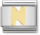 Nomination Classic Letter N 18ct Gold & Steel Charm 030101/14