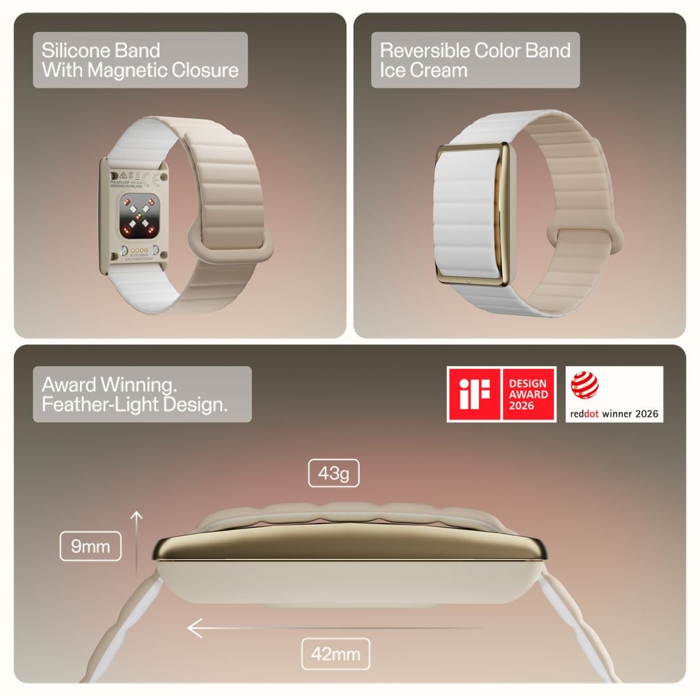 Polar Loop Beige Magnetic Silicone - Screen-Free Wearable Health Band & Fitness Tracker Watch 920121268 - alternate view 6