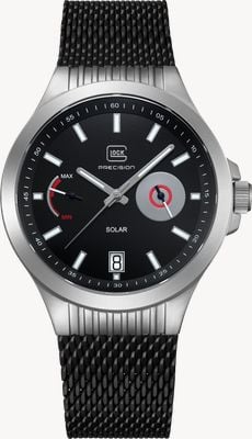 GLOCK Precision Cartridge Solar (42mm) Black Dial / Black PVD Stainless Steel Mesh Strap GW-19-2-22