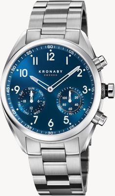 Kronaby APEX Hybrid Smartwatch (43mm) Blue Dial / 3-Link Stainless Steel Bracelet S3762/1