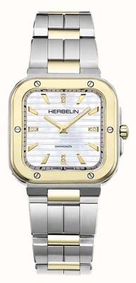 Herbelin Cap Camarat Diamond (30mm) Mother-of-Pearl Dial / Two-Tone Stainless Steel Bracelet 17546BT1N89
