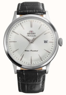 Orient Bambino Automatic (40.5mm) Silver Sunray Dial / Black Leather Strap RA-AC0031S30B