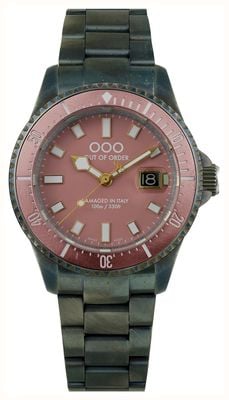 Out Of Order CIPRIA CASANOVA (44mm) Pink Dial / Ultra Distressed Stainless Steel Bracelet OOO.001-27.CI