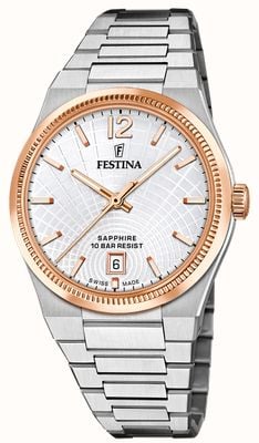 Festina Swiss Made Rivé Quartz (35mm) Silver Dial / Stainless Steel Bracelet F20066/2