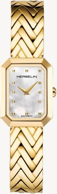 Herbelin Women's Octogône (20.4mm) Mother-of-Pearl Dial / Gold PVD Stainless Steel Bracelet 17446BP19