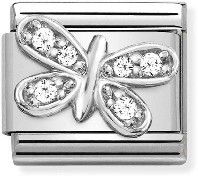 Nomination Classic White Butterfly Sterling Silver & Steel Charm 330304/35