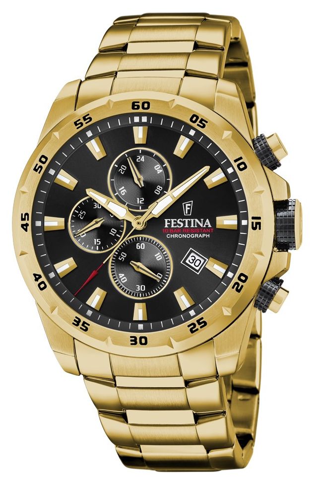 Festina F20541/4 Men's Chrono Sport | Black Dial | Gold PVD Watch