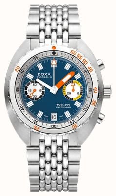 DOXA SUB 200 T.GRAPH II Caribbean (42mm) Blue Iconic Dial / Stainless Steel Rice-Grain Watch 806.10.201.10
