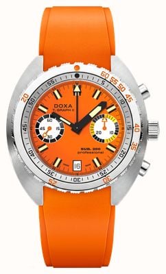 DOXA SUB 200 T.GRAPH II Professional (42mm) Orange Iconic Dial / Orange FKM Rubber Strap Watch 806.10.351.21
