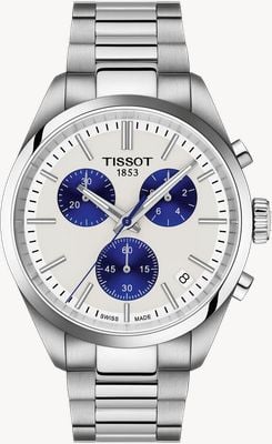 Tissot PR 100 Chronograph (40mm) White Dial / Stainless Steel Bracelet T1504171101100