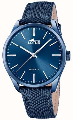 Lotus Minimalist Quartz (42mm) Textured Blue Dial / Blue Nylon Strap 19071/1