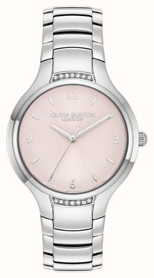 Olivia Burton Classic Lea Crystal (34mm) Light Blush Dial / Stainless Steel Bracelet 24000208