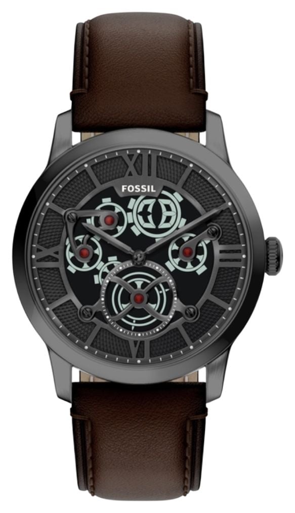 Fossil FS6191 Townsman Big Tic 42 mm Gunmetal Brown Leather Watch