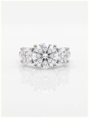 James Moore & Co Platinum Lab Grown 3 Stone Round Brilliant Cut 5.00ct Diamond Ring J55327