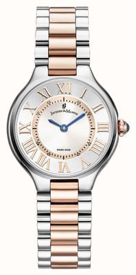 Jacques Du Manoir Celine Two-Hand Quartz (29mm) Silver Sunray Dial / Two-Tone Stainless Steel Bracelet JWL06003