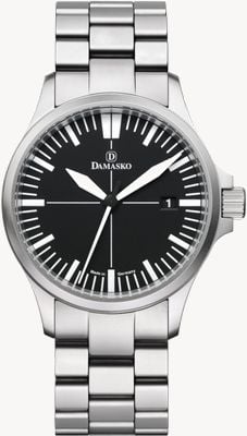Damasko DK32 Three-Hand Manufacture Automatic (39mm) Black Dial / Submarine Steel Bracelet DK32 STEEL BRACELET
