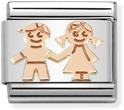 Nomination Classic Siblings Holding Hands Steel Charm 430104/33