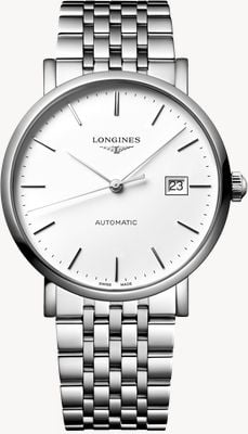 LONGINES Elegant Collection Automatic (39mm) White Dial / Stainless Steel Bracelet L49104196
