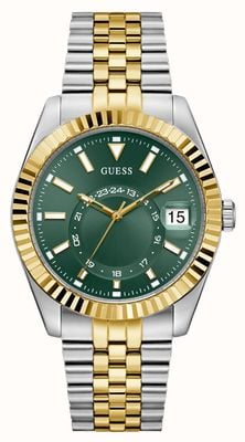 Guess JADEN Multifunction (42mm) Green Sunray Dial / Two-Tone Stainless Steel Bracelet GW0977G4