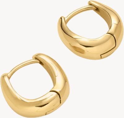 D.LOUISE Wave Huggies Gold Plated Earrings SKE-061