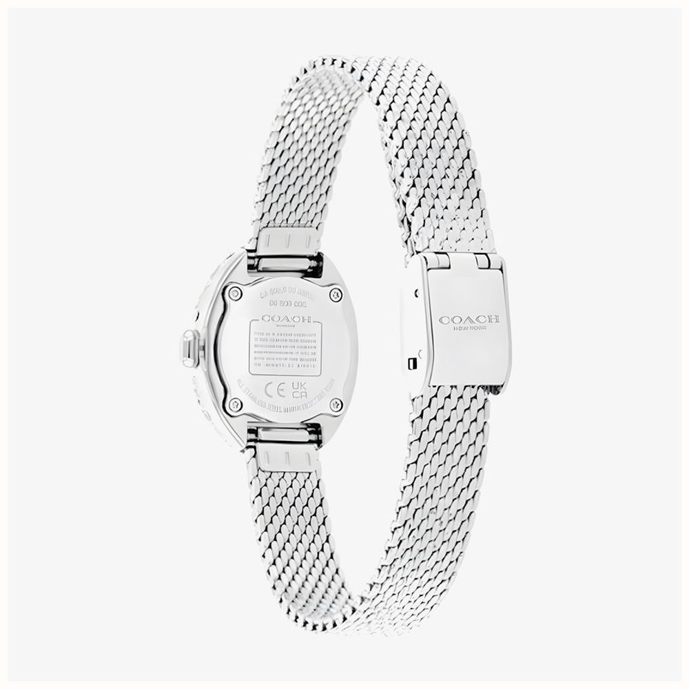 Coach Ladies Sammy Light Blue Dial Crystal Set Oval Mesh Bracelet Watch 14504689 - alternate view 3
