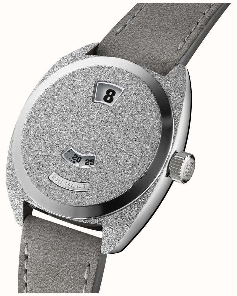 Bremont Terra Nova Jumping Hour Automatic (35mm) Frosted Dial / Grey Nubuck Leather Strap TN35-JH-FS-CC-L-S - alternate view 3