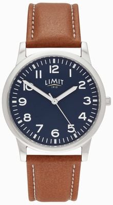 Limit Classic Quartz (38mm) Blue Dial / Brown PU Leather Strap 50063