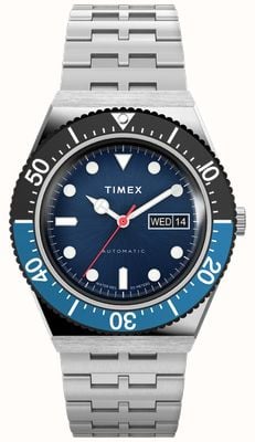 Timex M79 Automatic Black and Blue Bezel Watch TW2V25100