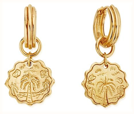 ChloBo TREASURES OF BALI Dreamer's Paradise Hoop Earrings - 18ct Gold Plated GEH3535