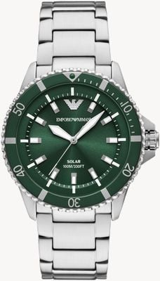 Emporio Armani World Explorer Solar (42mm) Green Dial / Stainless Steel Bracelet AR11698