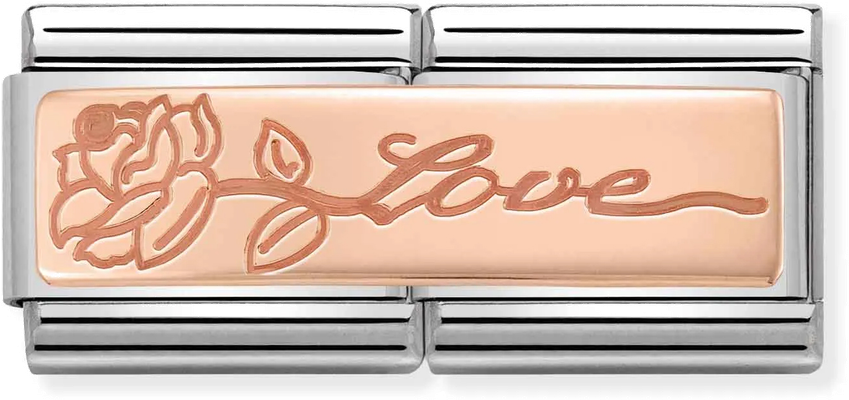 Nomination Classic DOUBLE LINK Rose Gold Love with Flower Charm 430710/14