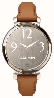 Garmin Lily 2 Classic Edition Fitness & Lifestyle Smartwatch (35.4mm) Cream Gold with Tan Leather Watch 010-02839-72