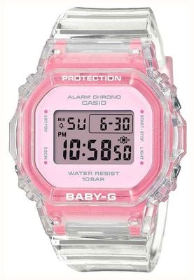 Casio G-Shock BABY-G SUMMER JELLY (42.1mm) Pink Digital Dial / Transparent Resin Strap BGD-565SJ-7ER