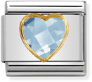 Nomination Classic Heart 18ct Gold & Steel Charm 030610/006