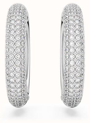 Swarovski Dextera Hoop Earrings | Rhodium Plated | White Crystals 5651392