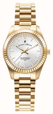 Jacques Du Manoir Inspiration Prime Quartz (31mm) Silver Sunray Dial / Gold PVD Stainless Steel Bracelet JWL03907